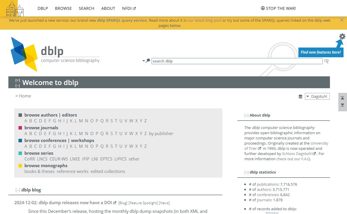 dblp: computer science bibliography