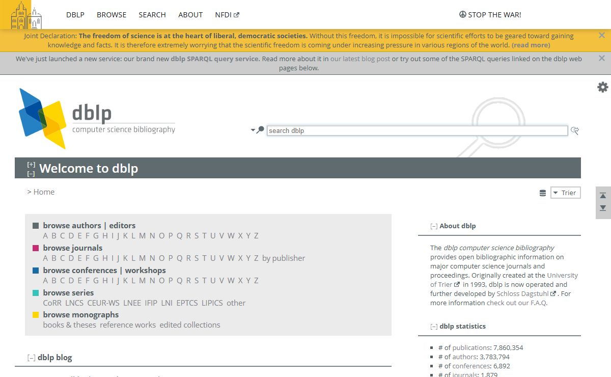 dblp: computer science bibliography