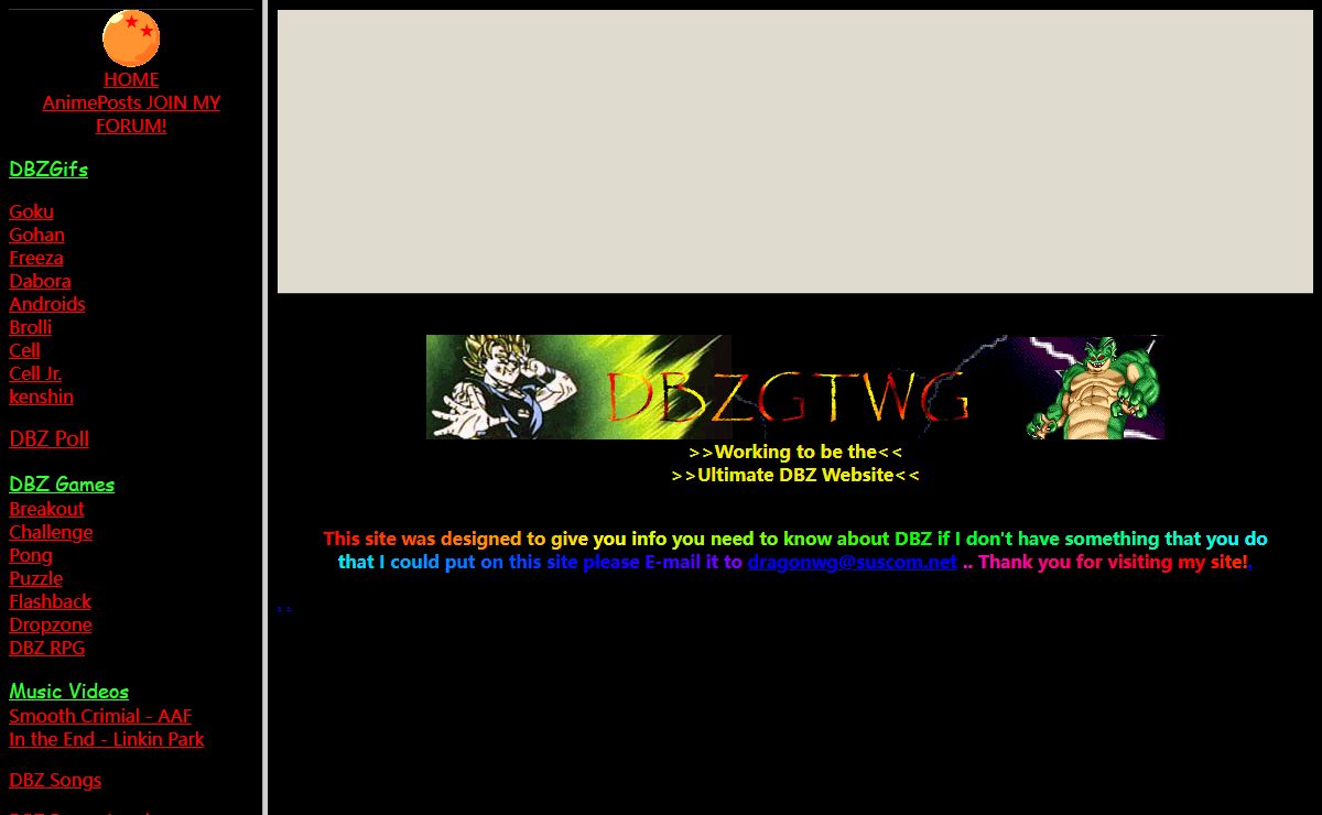 The website for DBZ (Dragonball Z) also ncludes a super smash bros page