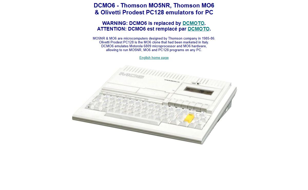 DCMO6 - Thomson MO6 emulator for PC