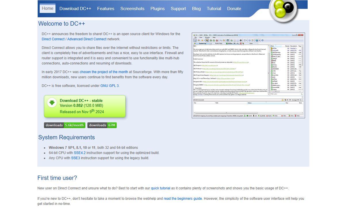 DC++ your files, your way, no limits