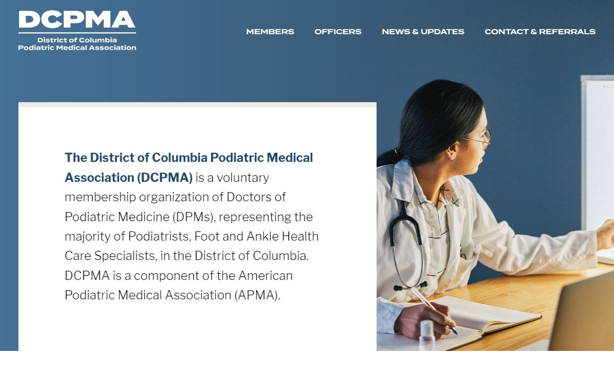 District of Columbia Podiatric Medical Association – DCPMA – Washington, DC – Representing Podiatrists, Foot and Ankle Health Care Specialists in Washington, DC