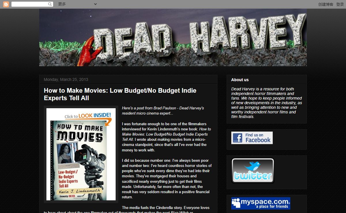 Dead Harvey - A resource for independent horror filmmakers and fans