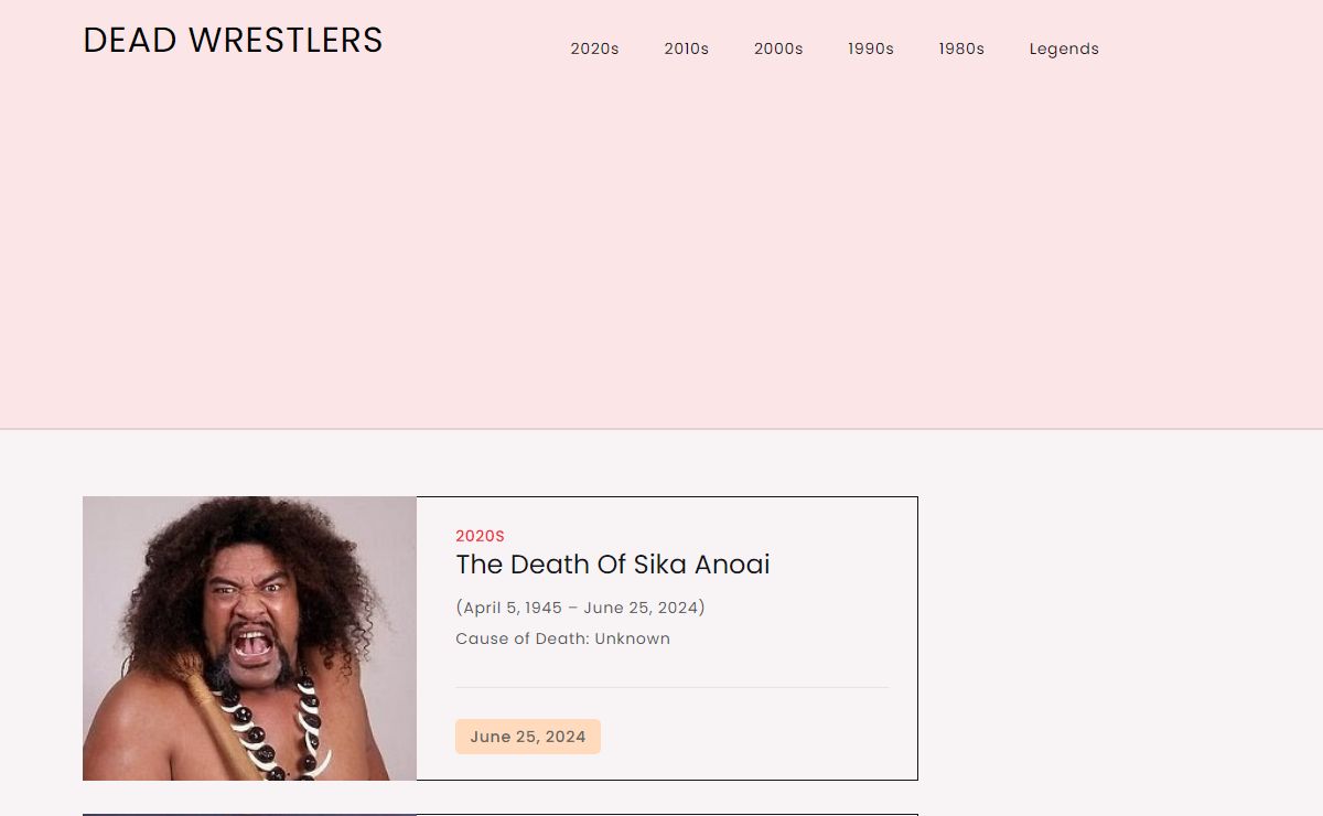 Dead Wrestlers | Recent Wrestling Deaths