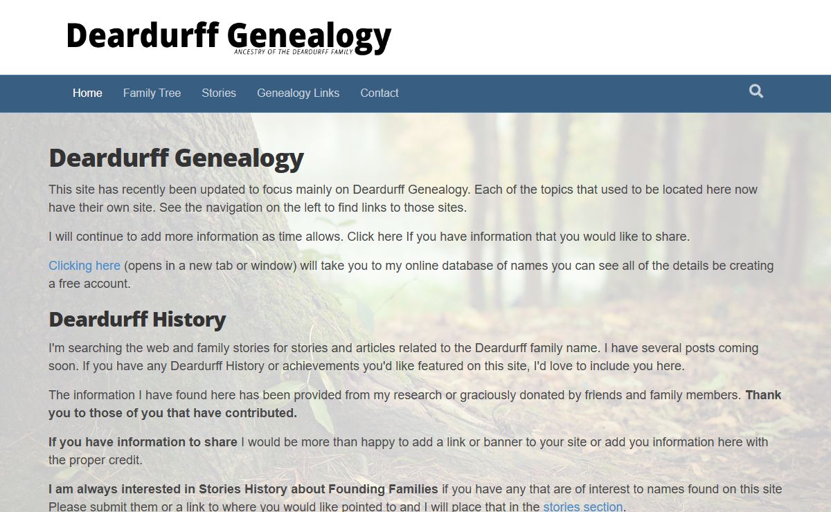 Deardurff Genealogy | Deardurff Genealogy | Deardurff |