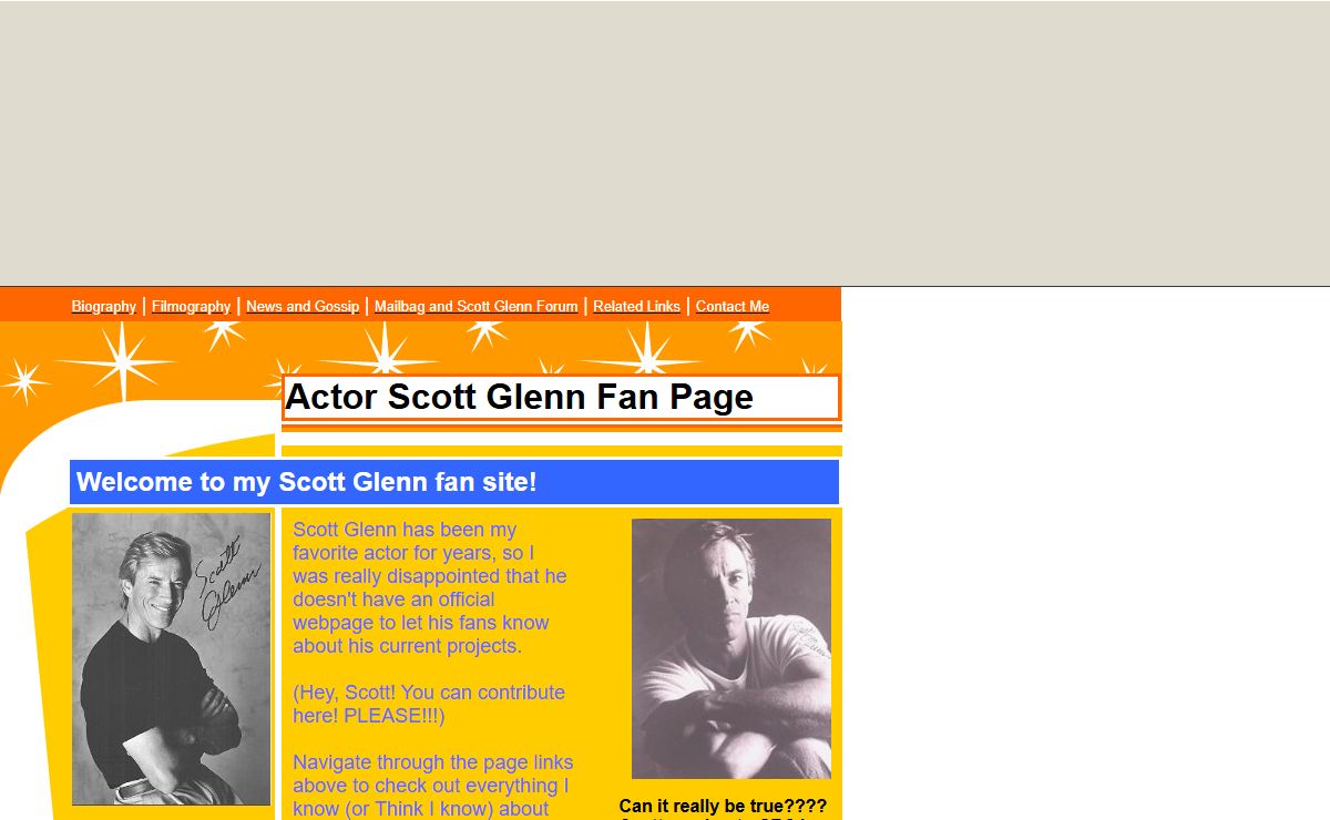 Actor Scott Glenn Fan Page