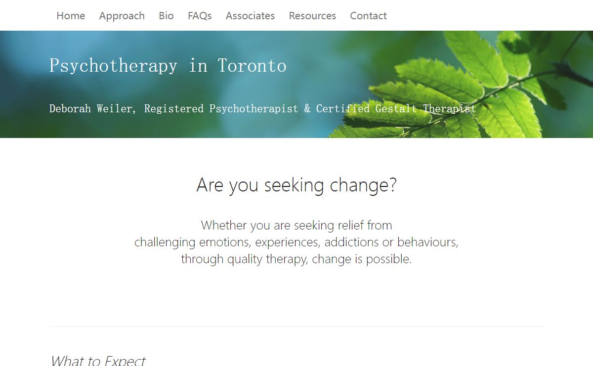 Experienced and Effective Psychotherapy in Toronto | Deborah Weiler