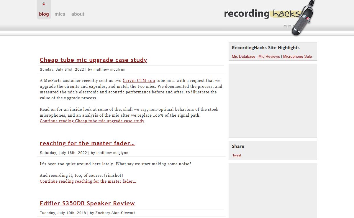 Microphone Database | Audio Recording News | RecordingHacks