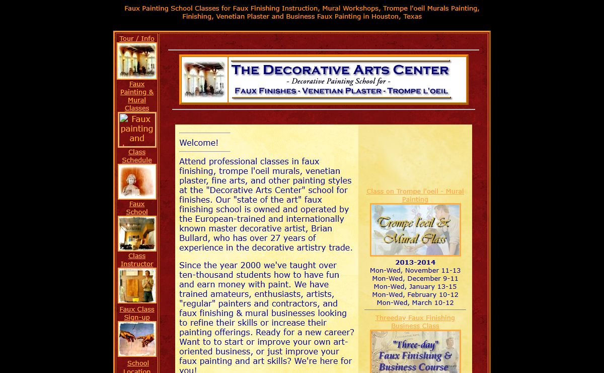 Faux Painting School Classes for Faux Finishing, Trompe l'oeil Murals, Mural Workshops, Faux Finish, Venetian Plaster and Business Workshop Instruction Houston, Texas