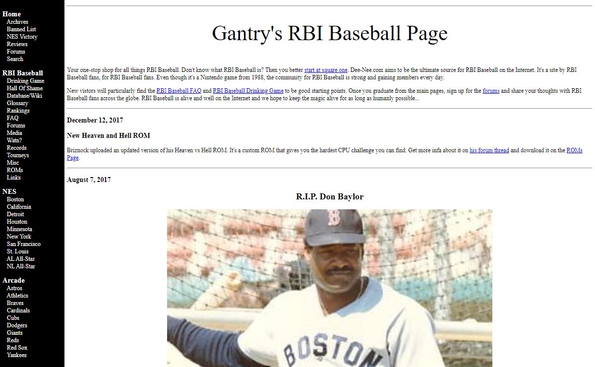 Gantry's RBI Baseball Page