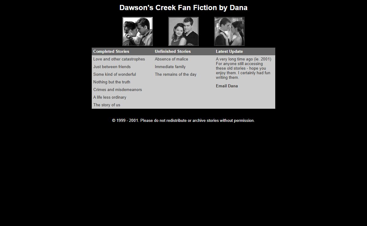 Dawson's Creek Fan Fiction by Dana