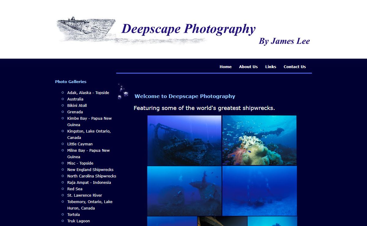 Deepscape Photography: Featuring photographs by James Lee of some of the world’s greatest shipwrecks.