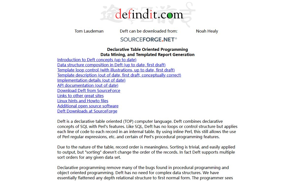 defindit.com - Declarative programming, templates, data analysis, and consulting