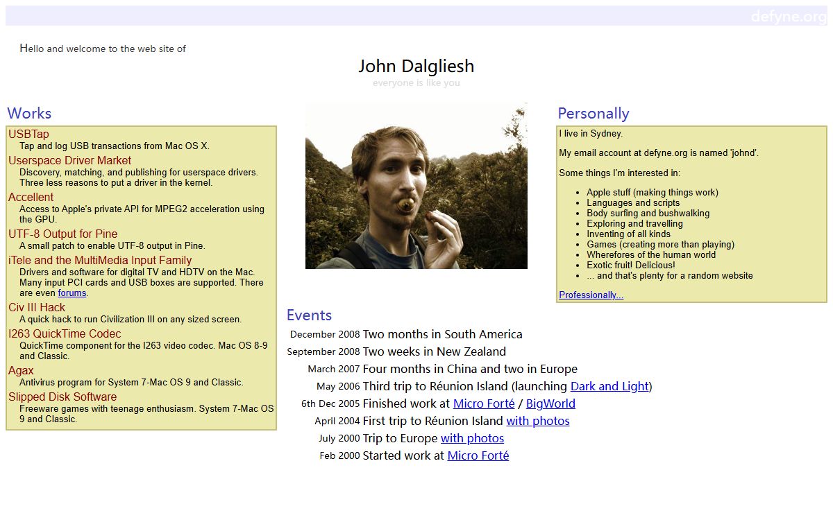 John Dalgliesh's Web Site