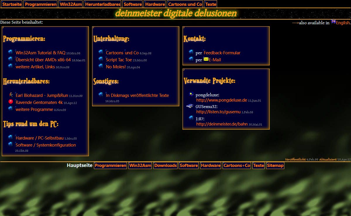 deinmeister digitale delusionen - Programmierung, Tips, Downloads und Cartoons