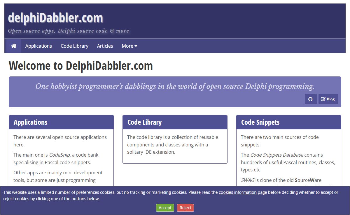 DelphiDabbler.com | Open Source Programs, Delphi Code, Articles & Tips