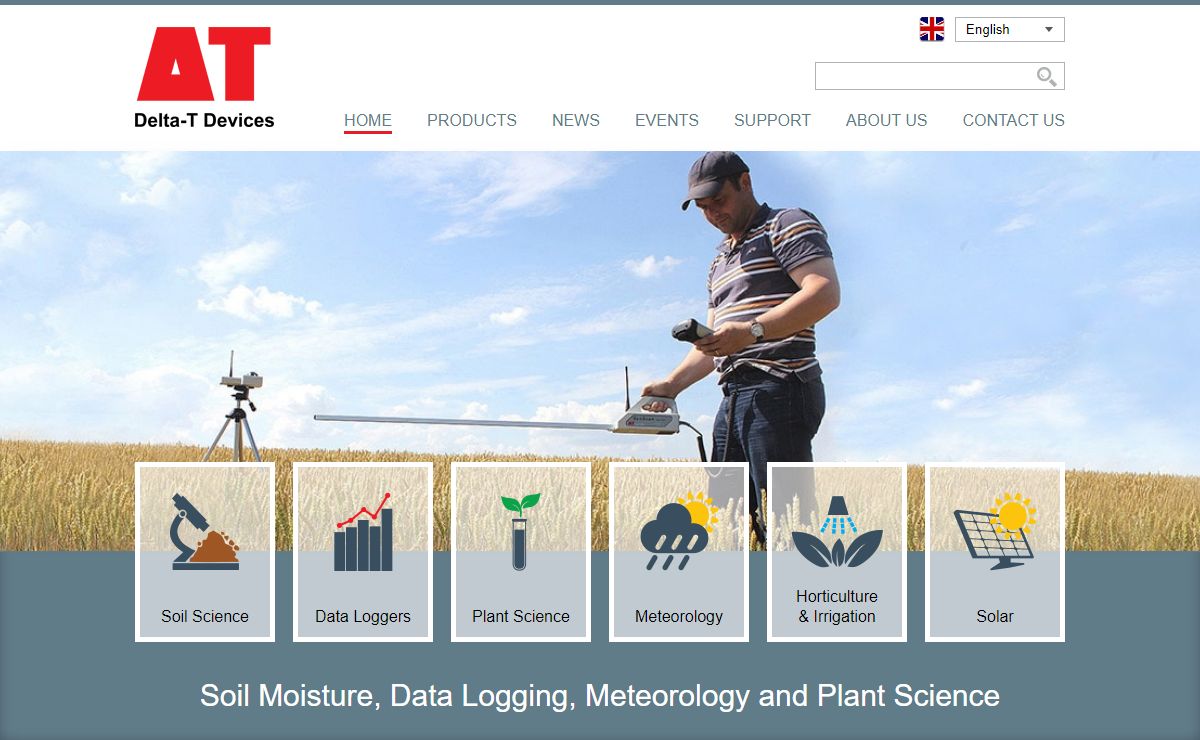 Delta-T Devices - soil moisture sensors, pyranometers, plant science instruments, data loggers