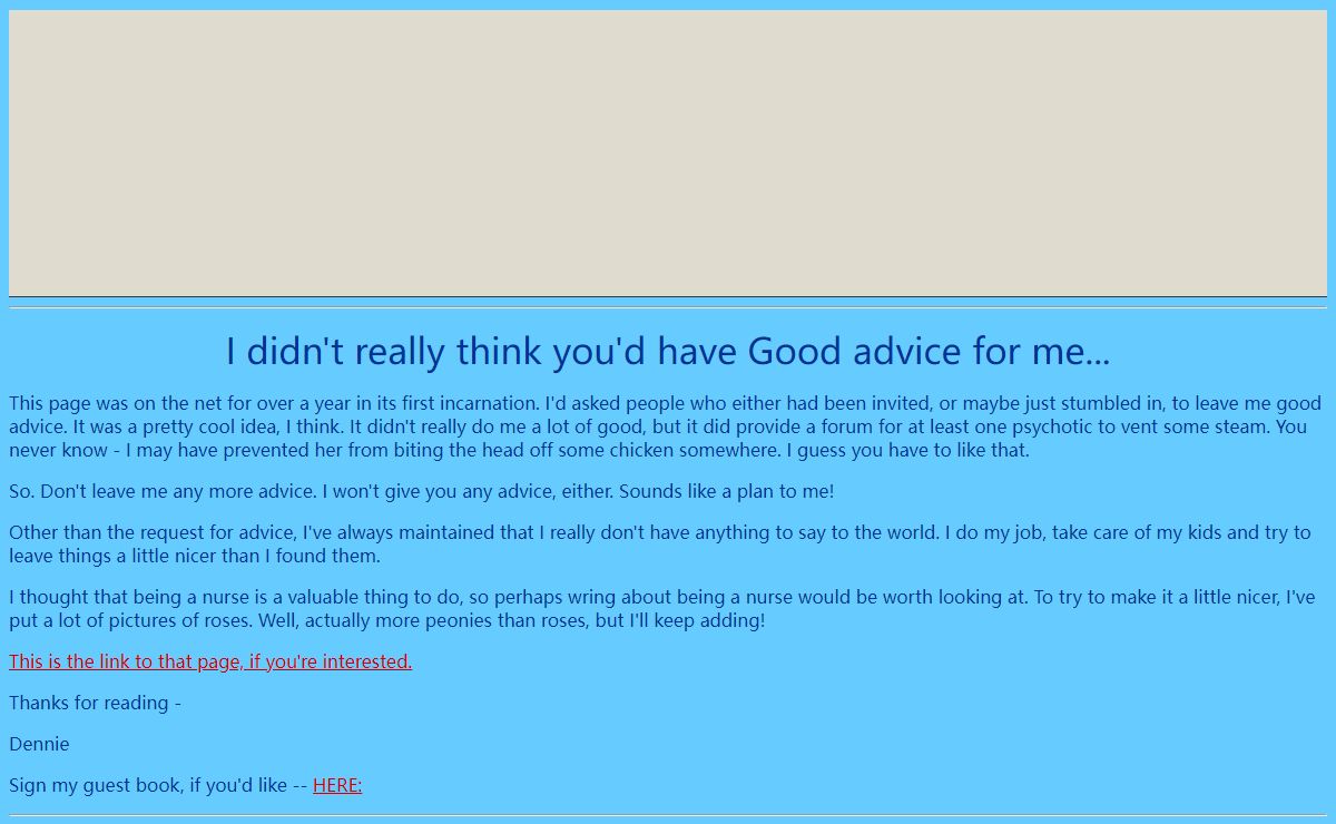 Leave me Good Advice