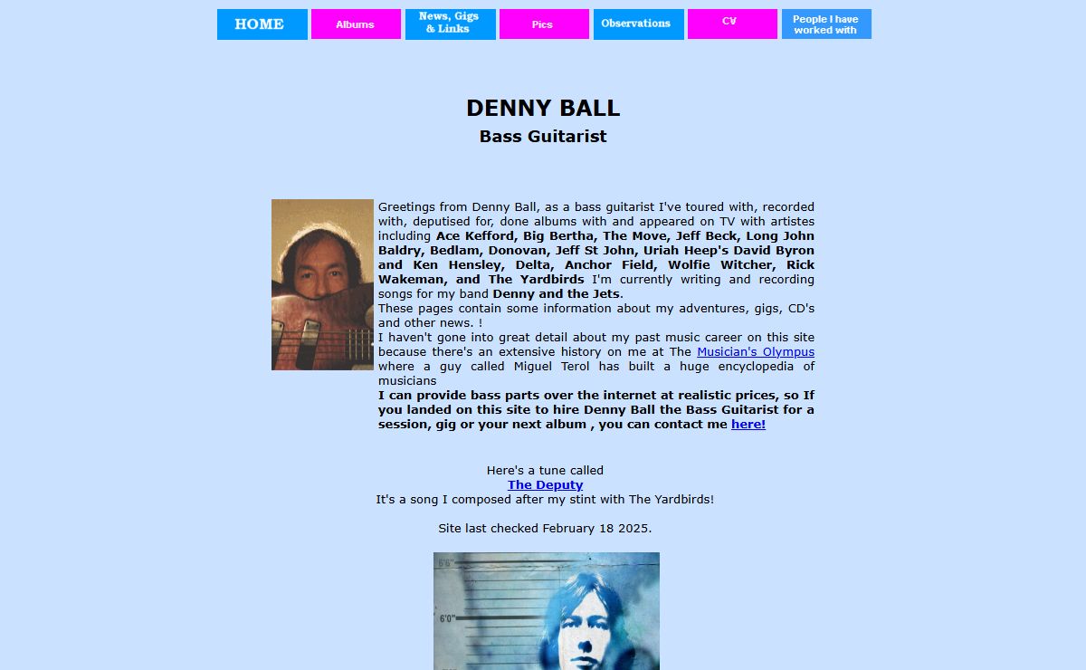 Denny Ball: Bass Guitarist/Writer/Producer