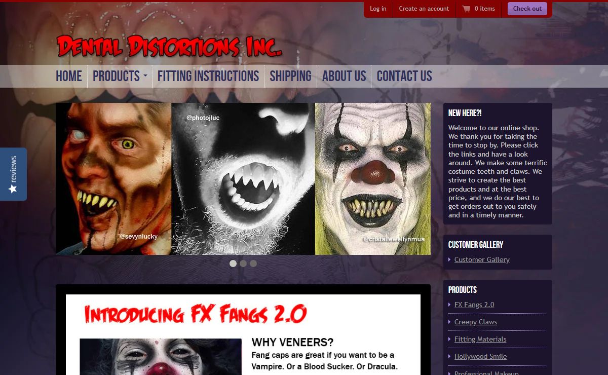 Dental Distortion - US manufacturer of film quality teeth & fangs | Dental Distortions