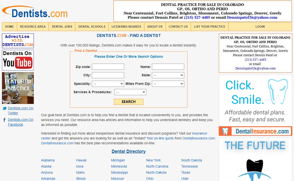 DENTISTS.COM - find a dentist, dental directory, information and resources