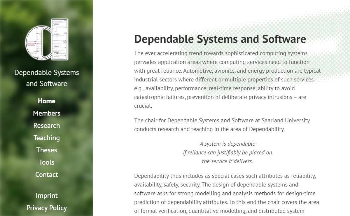 Dependable Systems and Software