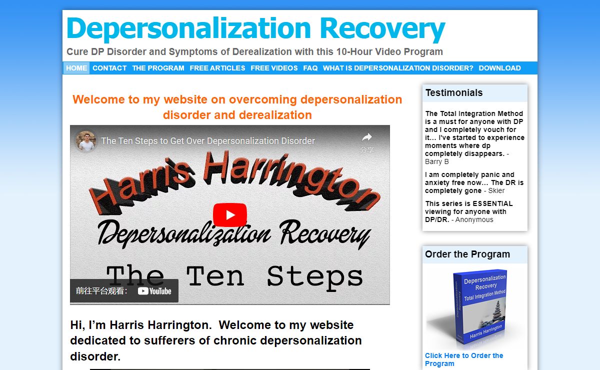 Depersonalization Recovery