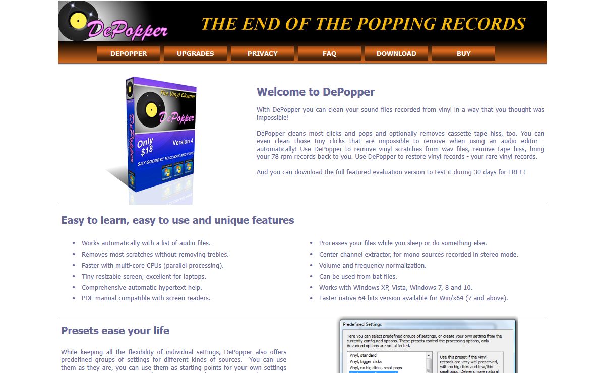 DePopper Main Page