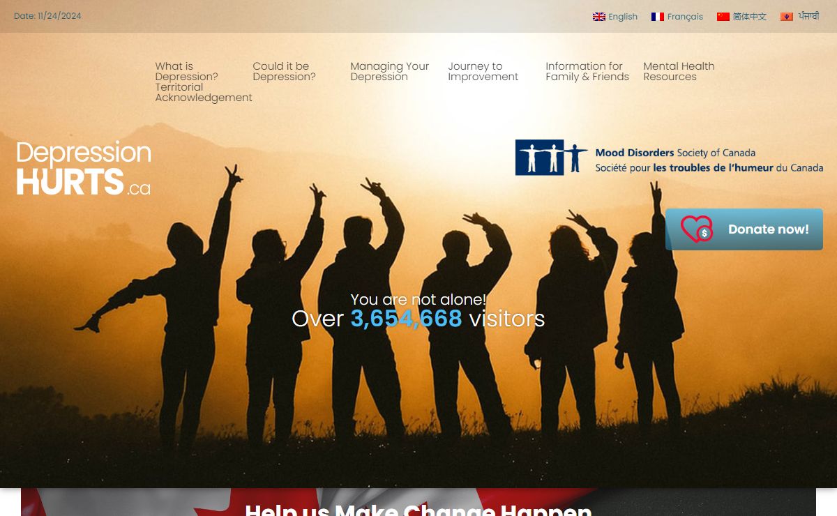 Homepage - DepressionHurts.ca
