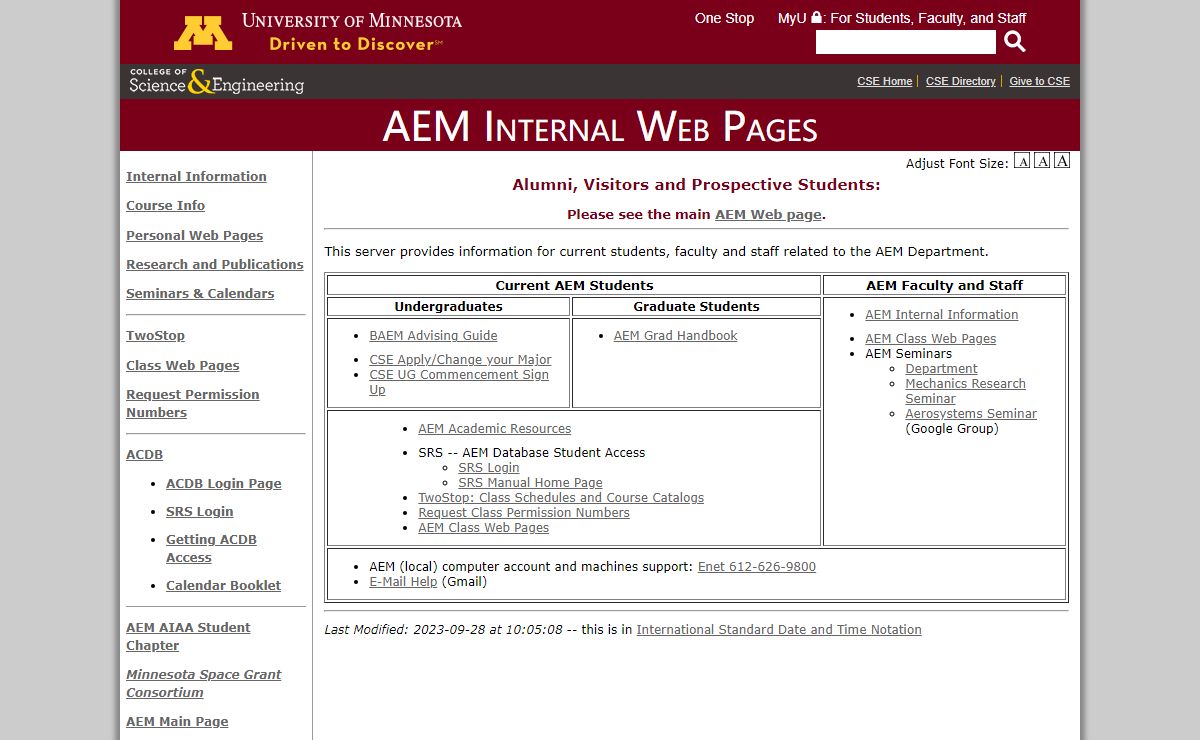AEM Internal Web Pages
