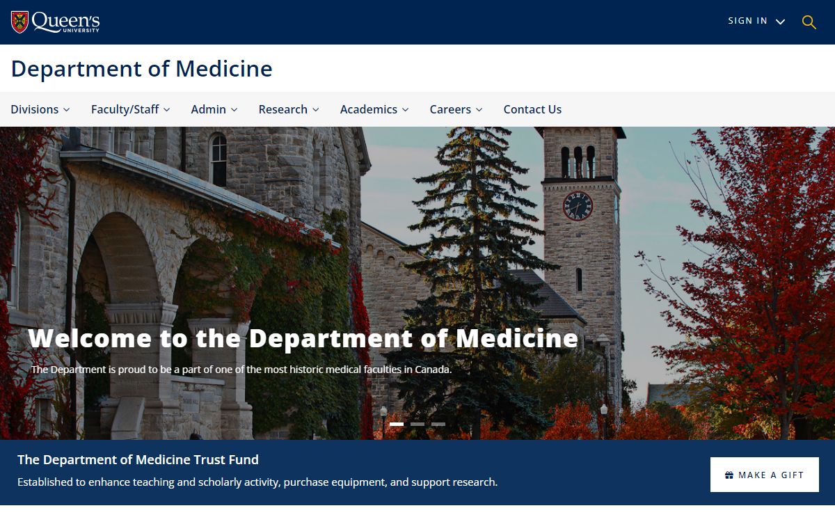 Home | Department of Medicine | School of Medicine | Queen's University | Department of Medicine | School of Medicine | Queen's University