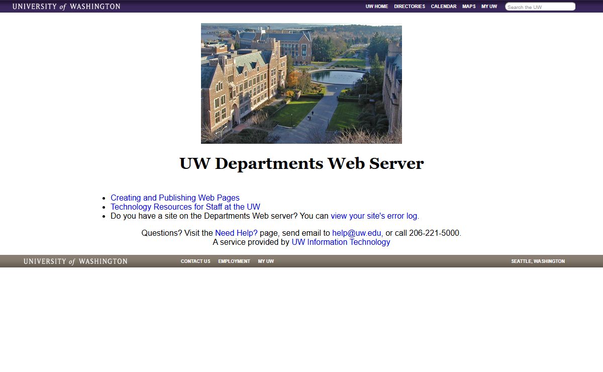 UW Departments Web Server