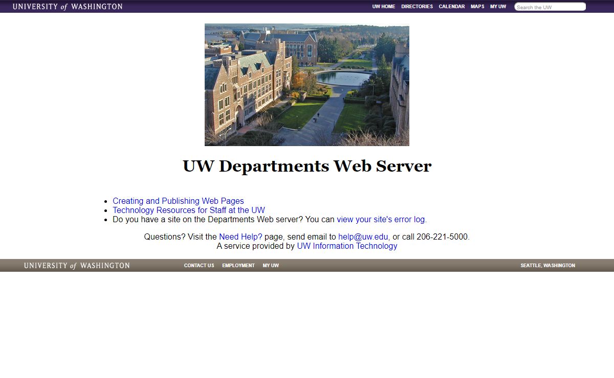 UW Departments Web Server