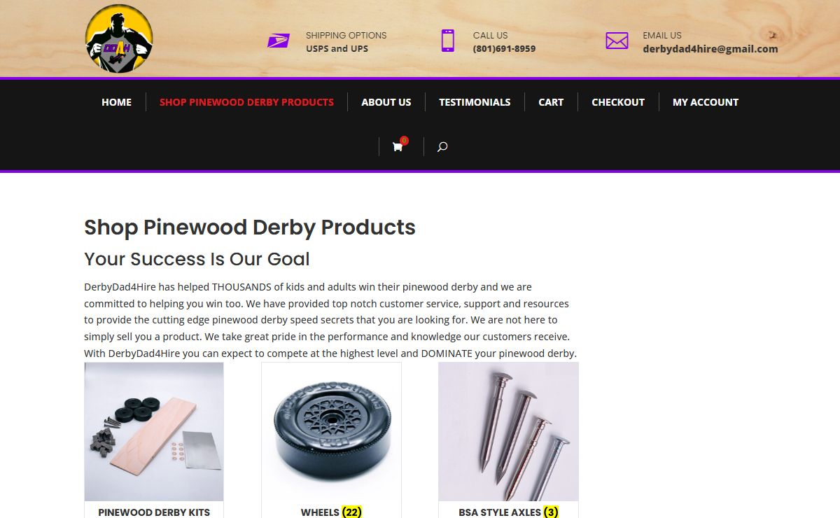 Shop Pinewood Derby Products | DerbyDad4Hire