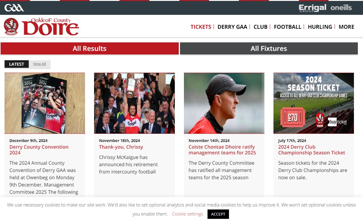 Homepage - Derry GAA | Doire CLG