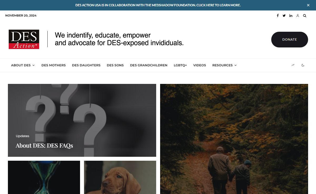 DES Action USA – We identify, educate, empower and advocate for DES-exposed individuals.
