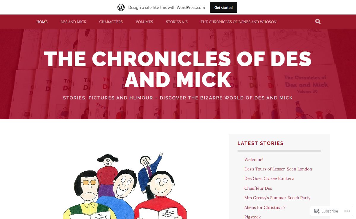 The Chronicles of Des and Mick – Stories, pictures and humour – discover the bizarre world of Des and Mick