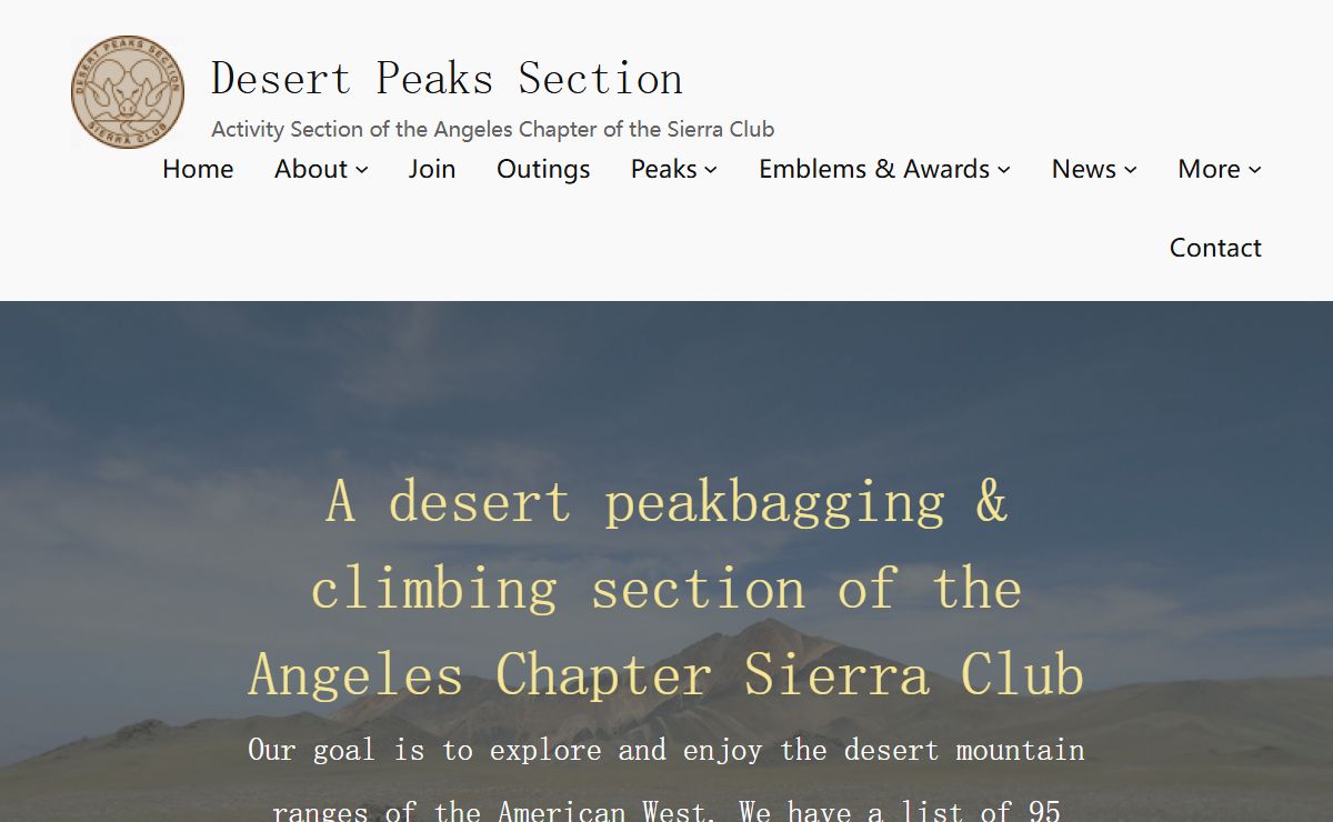Desert Peaks Section – Activity Section of the Angeles Chapter of the Sierra Club