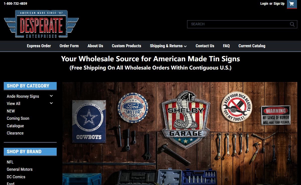 Best Prices On Wholesale Tin Signs | Desperate Enterprises
