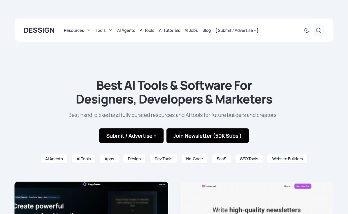 Dessign - Best AI Tools & Software For Digital Creatives