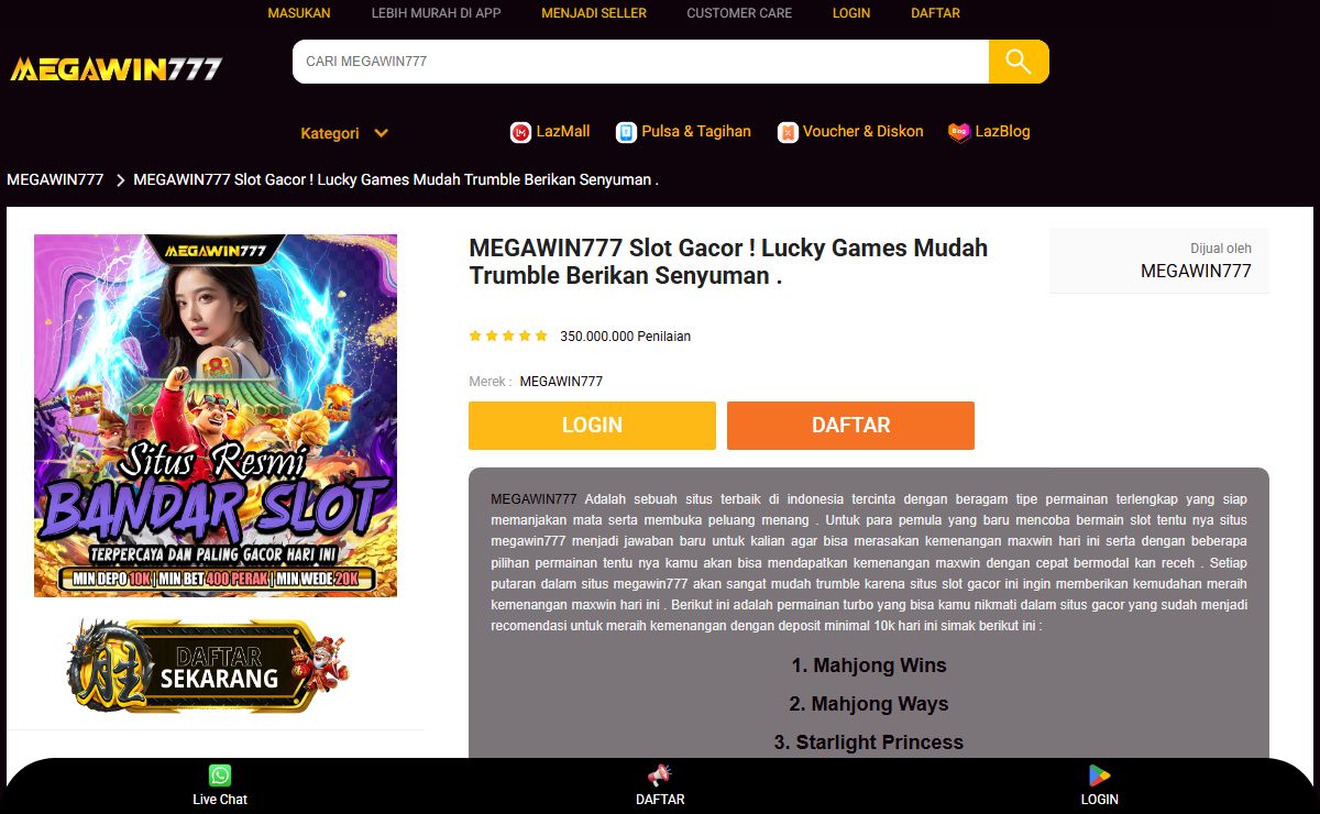 MEGAWIN777 Slot Gacor ! Lucky Games Mudah Trumble Berikan Senyuman .