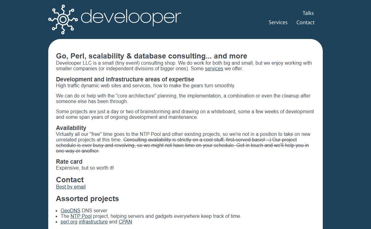 Internet application and infrastructure consulting - Develooper