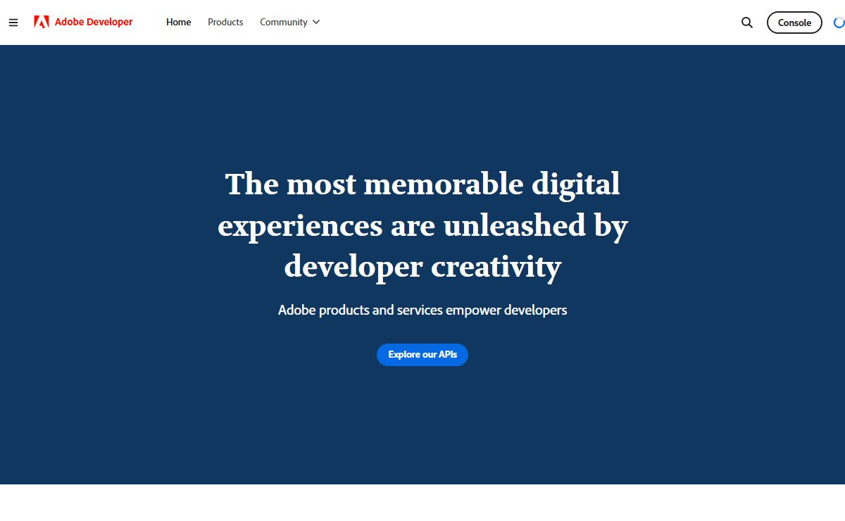 Adobe Developer Website
