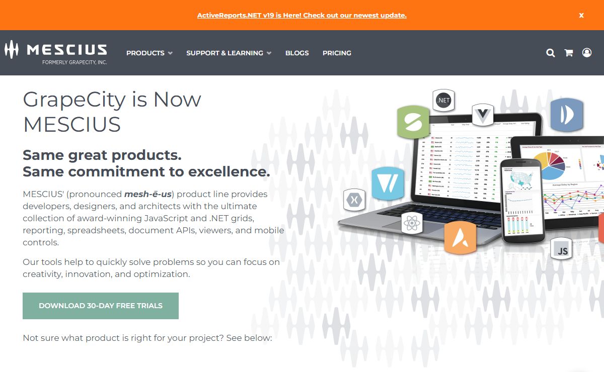 Developer Components for JavaScript and .NET | MESCIUS inc.