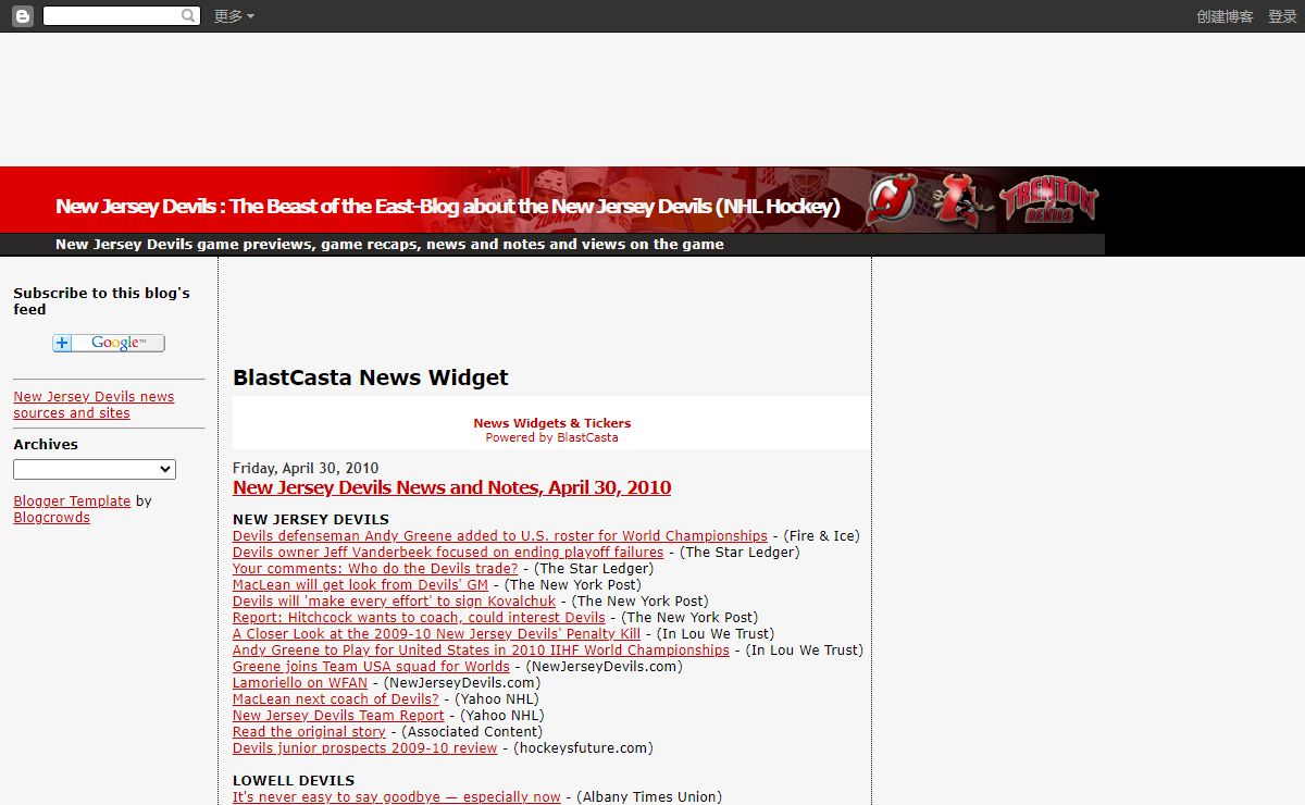 New Jersey Devils : The Beast of the East-Blog about the New Jersey Devils (NHL Hockey)