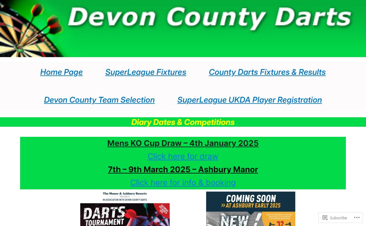 Devon County Darts – News, fixtures, results & other things relating to Devon County Darts