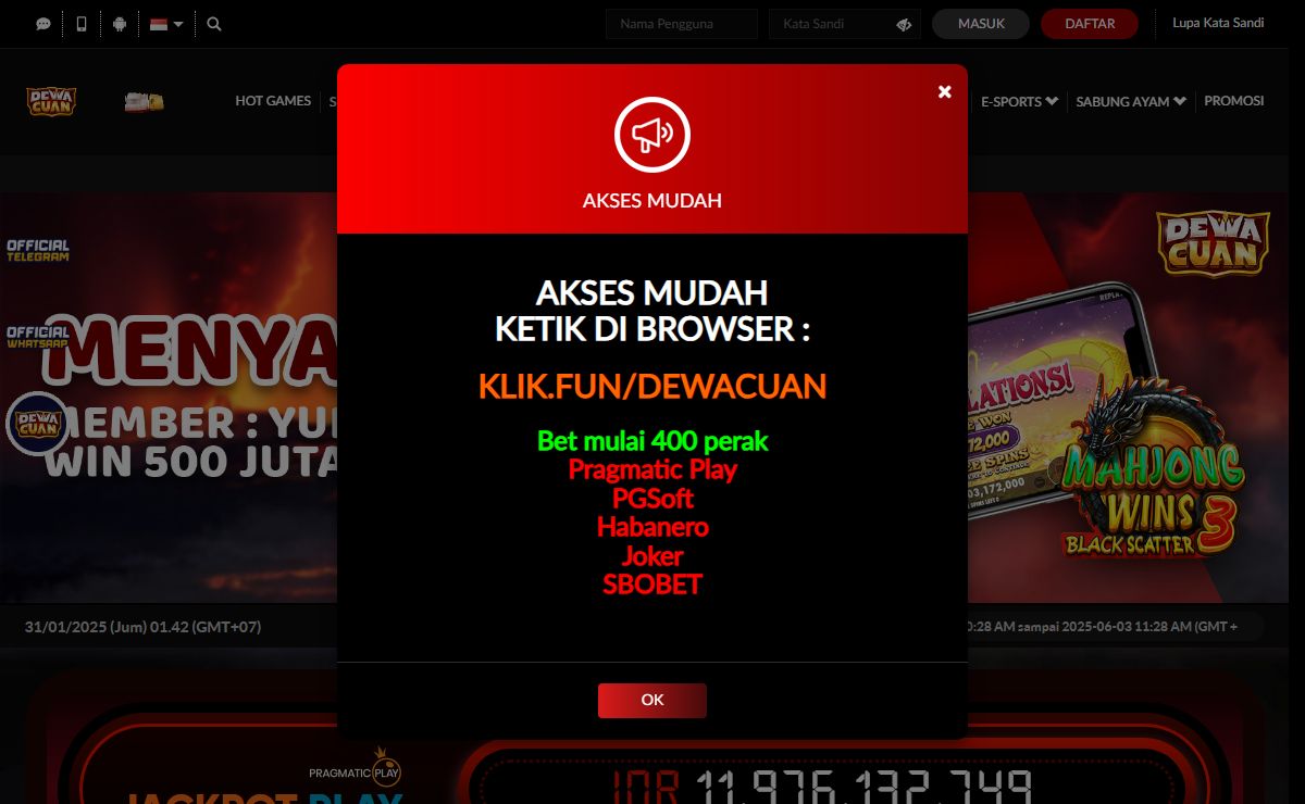 DEWACUAN: Daftar Situs Taruhan Slot Online Gampang WD