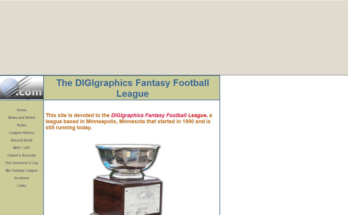 The DIGIgraphics Fantasy Football League