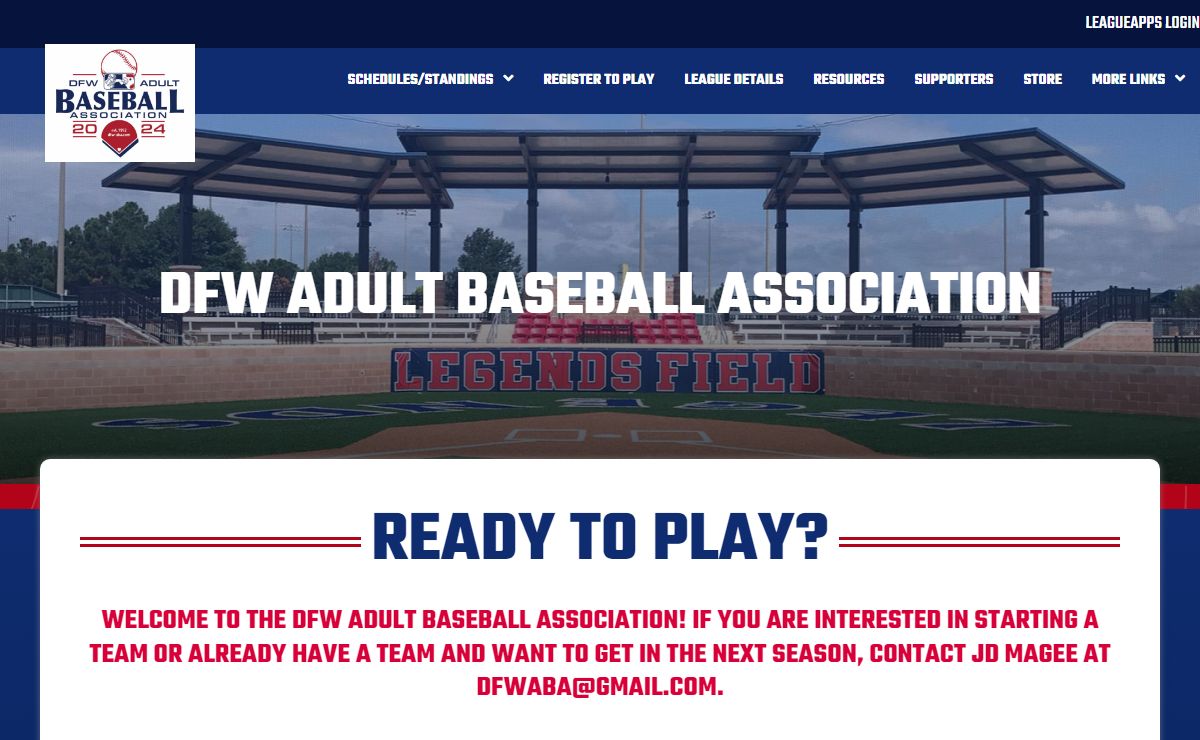 DFW Adult Baseball Association — Home