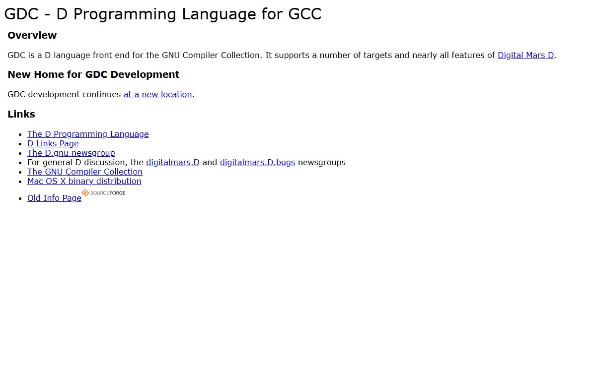 GDC - D Programming Language for GCC